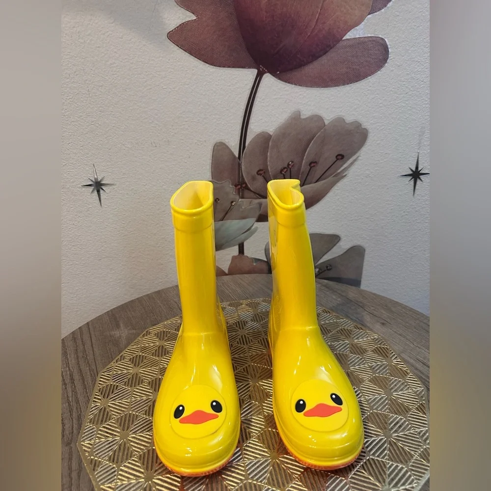 Kids Rain Boots, Yellow Duck, Boys Girls Waterproof Toddler fshoe 6-7 toddler